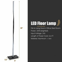 Load image into Gallery viewer, 48" Helix LED Floor Lamp Modern Standing Pole Light-Black