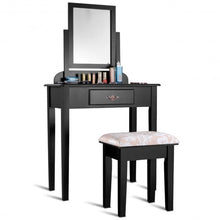 Load image into Gallery viewer, Vanity Dressing Table Stool Set with Large Makeup Mirror