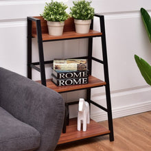 Load image into Gallery viewer, 3-Tier Home Office Ladder Shelf Bookshelf Plant Display Stand Storage Shelves