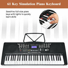 Load image into Gallery viewer, 61-Key Electronic Keyboard Piano with Lighted Keys and Bench