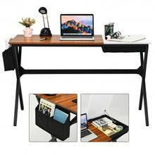 Load image into Gallery viewer, Writing Study Computer Desk with Drawer and Storage Bag-Natural