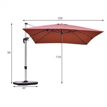 Load image into Gallery viewer, 10 Ft 360 Degree Tilt Aluminum Square Patio Offset Cantilever Umbrella-Brick Red