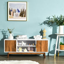 Load image into Gallery viewer, TV Stand Entertainment Media Console with 2 Storage Cabinets and Open Shelves