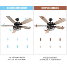 Load image into Gallery viewer, 48-Inch Ceiling Fan with 5 Wooden Rustic Reversible Blades