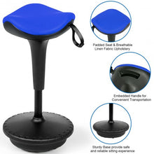 Load image into Gallery viewer, Adjustable Swivel Sitting Balance Wobble Stool Standing Desk Chair-Blue