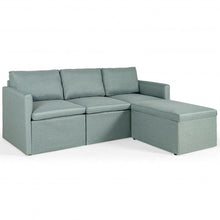 Load image into Gallery viewer, Convertible L-Shaped Sectional Sofa Couch with Reversible Chaise-Green