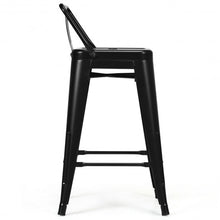 Load image into Gallery viewer, 24" Set of 4 Low Back Metal Counter Stool Stools-Black
