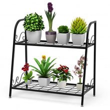 Load image into Gallery viewer, 2-tier Patio Metal Plant Stand