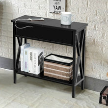 Load image into Gallery viewer, Flip Top End Table Sofa Side Console Table-Black