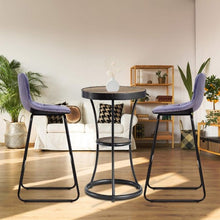 Load image into Gallery viewer, Set of 2 Velvet Bar Stools Pub Kitchen Chairs