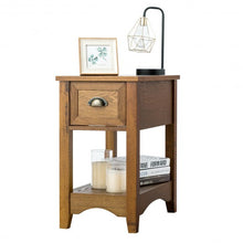Load image into Gallery viewer, Contemporary Chair Side End Table Compact Table with Drawer Nightstand-Yellow