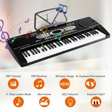 Load image into Gallery viewer, 61 Key Electronic Piano with Lighted Keys Stand Bench Headphone