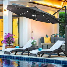 Load image into Gallery viewer, 10 Ft Patio Offset Cantilever Umbrella with Solar Lights-Gray