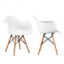 Load image into Gallery viewer, Set of 2 Mid-Century Dining Arm Chairs with Wood Legs