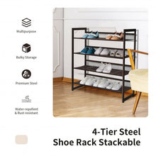 Load image into Gallery viewer, Adjustable to Flat or Slant Shoe Organizer Stand-4-Tier