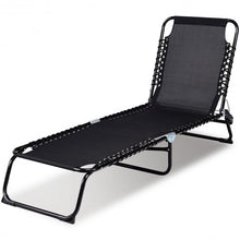 Load image into Gallery viewer, Foldable Camping Patio Chaise Lounge Chair-Black