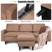Load image into Gallery viewer, Convertible Sectional L-Shaped Couch with Reversible Chaise-Beige-Coffee