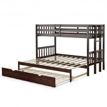 Load image into Gallery viewer, Twin Pull-Out Bunk Bed with Trundle Wooden Ladder-Espresso