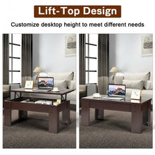Load image into Gallery viewer, Lift Top Coffee Pop-UP Cocktail Table-Brown