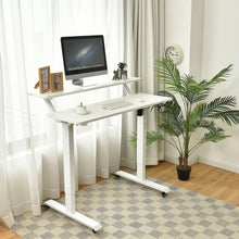 Load image into Gallery viewer, Electric 2-Tier Standing Desk Mobile Sit Stand Desk Height Adjustable-White