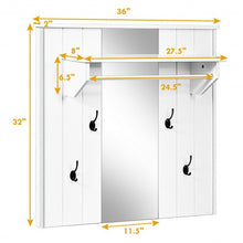 Load image into Gallery viewer, Wall Mounted Mirror Coat Hat Rack Storage Shelf