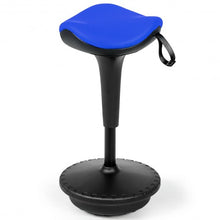 Load image into Gallery viewer, Adjustable Swivel Sitting Balance Wobble Stool Standing Desk Chair-Blue