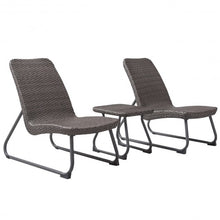 Load image into Gallery viewer, 3 pcs Outdoor All Weather Rattan Conversation Chair & Table Set