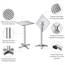 Load image into Gallery viewer, Folding 23.5" Aluminium Square Bar Table Indoor Outdoor Bistro