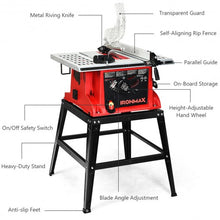 Load image into Gallery viewer, 10" Aluminum Tabletop Table Saw Electric Cutting Machine