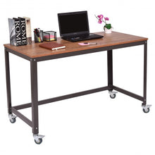 Load image into Gallery viewer, Metal Frame Computer Desk with Wheels