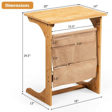 Load image into Gallery viewer, Bamboo Sofa Table End Table Bedside Table with Storage Bag