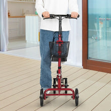 Load image into Gallery viewer, Foldable Knee Walker W/ Basket and Dual Brakes-Red