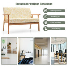 Load image into Gallery viewer, Modern Fabric Loveseat Sofa Couch Upholstered 2-Seat Armchair-Yellow