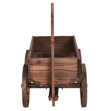 Load image into Gallery viewer, Wood Wagon Planter Pot Stand with Wheels