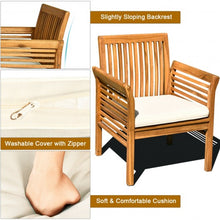 Load image into Gallery viewer, 4 Pcs Outdoor Acacia Wood Sofa Furniture Set