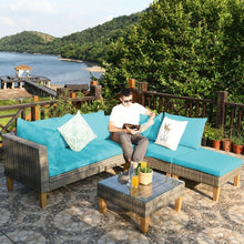 Load image into Gallery viewer, 4PCS Patio Rattan Furniture Set Cushioned Loveseat