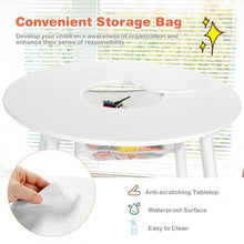 Load image into Gallery viewer, Wood Activity Kids Table and Chair Set with Center Mesh Storage for Snack Time and Homework-White