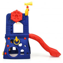 Load image into Gallery viewer, 6-in-1 Freestanding Kids Slide with Basketball Hoop Play Climber