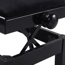 Load image into Gallery viewer, New Height Adjustable 18"-22" Piano Bench Solid Wood Black