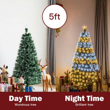 Load image into Gallery viewer, 5' / 6' Pre-Lit Fiber Double-Color Lights Optic Christmas Tree-5'