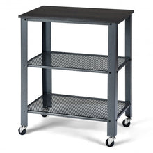 Load image into Gallery viewer, 3-Tier Kitchen Utility Industrial Cart with Storage-Black