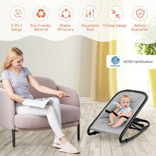 Load image into Gallery viewer, 2-in-1 Adjustable Baby Bouncer and Rocker-Gray