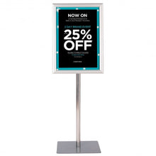 Load image into Gallery viewer, 11" x 17" Adjustable Aluminum Pedestal Poster Graphics Stand Holder-Silver