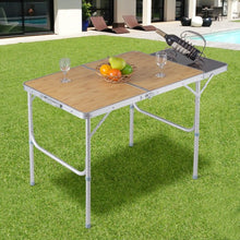 Load image into Gallery viewer, Aluminum Folding Picnic Camping Table with MDF Table Top
