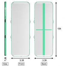 Load image into Gallery viewer, 10 Feet Air Track Inflatable Gymnastics Tumbling Mat with Pump -Green