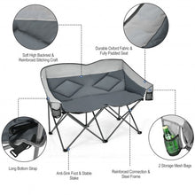Load image into Gallery viewer, Folding Camping Chair with Bags and Padded Backrest-Gray