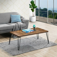 Load image into Gallery viewer, Rustic Industrial Solid Wood Rectangular Cocktail Coffee Table
