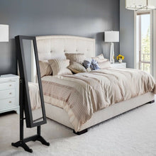 Load image into Gallery viewer, Mirrored Standing Jewelry Cabinet Storage Box-Black