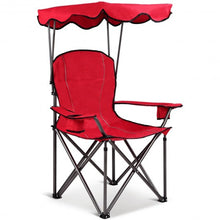 Load image into Gallery viewer, Portable Folding Beach Canopy Chair with Cup Holders-Red