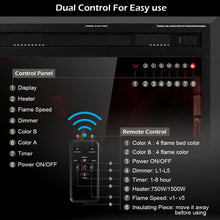 Load image into Gallery viewer, 36" Electric Fireplace Insert Freestanding Stove Heater